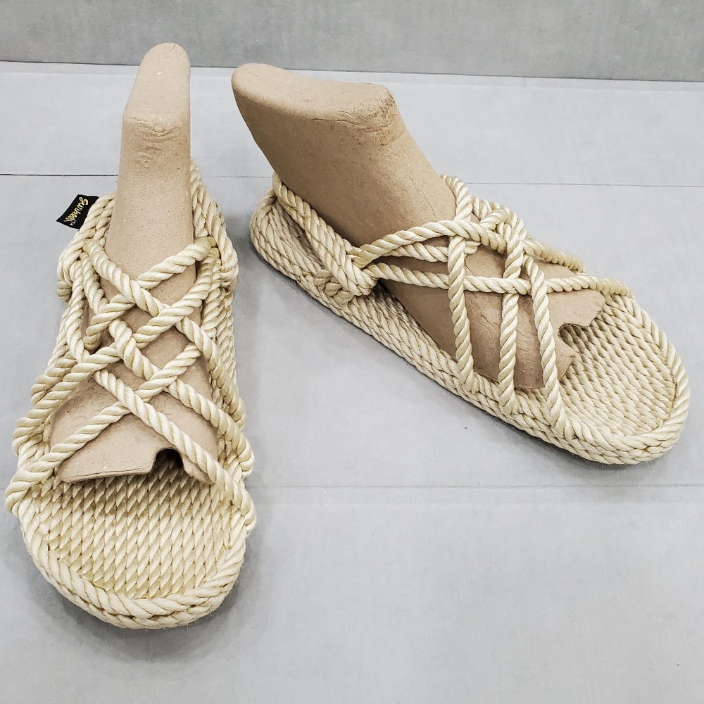 Gurkees sandals women's sz 6 tan rope boho hippie flip flops